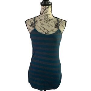 Lululemon Women's Size 8 Tank Top Built In Shelf Bra Racerback Top Striped